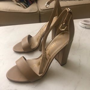 Sam Edelman Yaro Block Heel Sandal Tan Leather 6.5